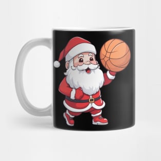 Santa Playing Basketball Christmas Mug